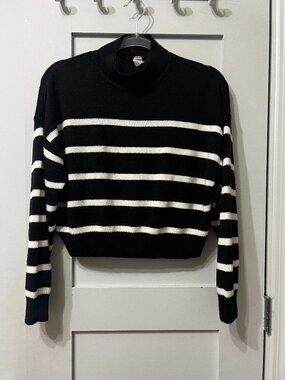 Divided striped sweater